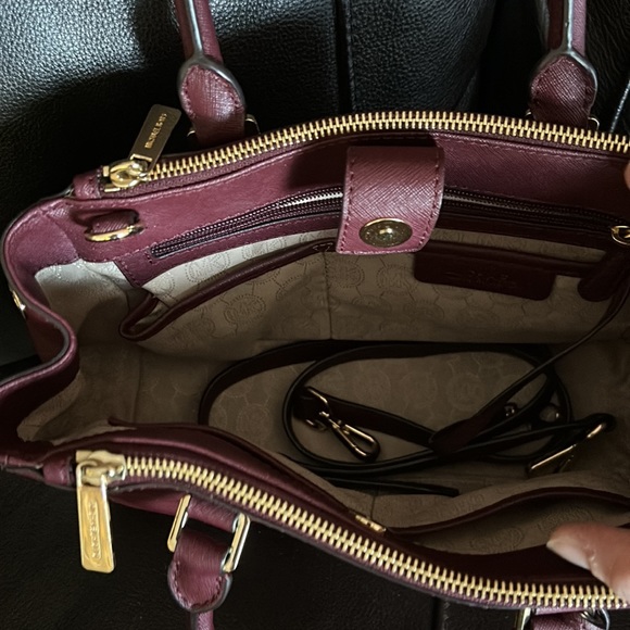 EUC Michael Kors Plum-Brown Leather Satchel - Picture 3 of 3